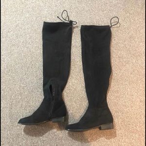 Over the knee black boots